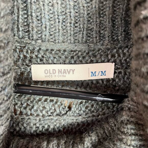 Old Navy Womens Sweater Dark Gray Cowl Neck Short Sleeve Dress Wool Blend M - Picture 6 of 12